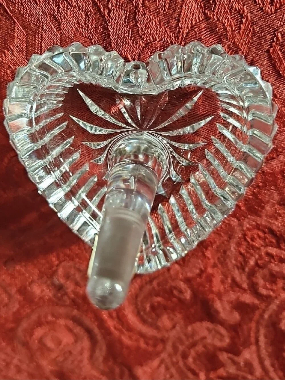 Vintage Waterford Crystal Heart Shaped Ring Holder Dish - Signed - Stunning